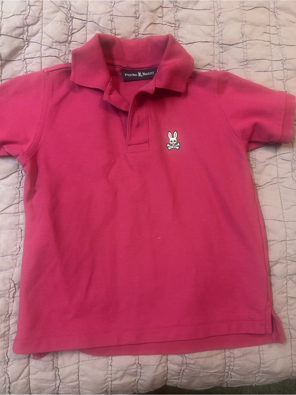 Psycho Bunny Kids Hot Pink Polo Shirt with Embroidered Bunny